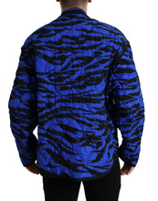 Load image into Gallery viewer, Dolce &amp; Gabbana Black Blue Hooded Windbreaker Coat Jacket
