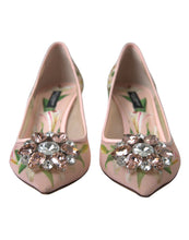 Load image into Gallery viewer, Dolce &amp; Gabbana Elegant Pink Floral Crystal Pumps
