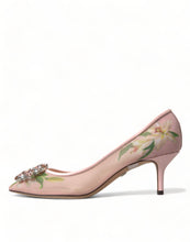 Load image into Gallery viewer, Dolce &amp; Gabbana Elegant Pink Floral Crystal Pumps
