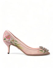 Load image into Gallery viewer, Dolce &amp; Gabbana Elegant Pink Floral Crystal Pumps
