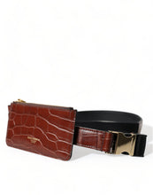 Load image into Gallery viewer, Dolce &amp; Gabbana Brown Alligator Leather Airpods Case Coin Purse Wallet
