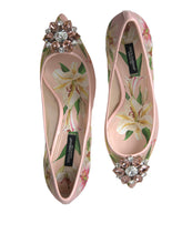 Load image into Gallery viewer, Dolce &amp; Gabbana Elegant Pink Floral Crystal Pumps
