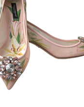 Load image into Gallery viewer, Dolce &amp; Gabbana Elegant Pink Floral Crystal Pumps
