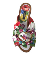 Load image into Gallery viewer, Dolce &amp; Gabbana Exquisite Floral Print Flat Sandals
