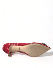 Load image into Gallery viewer, Dolce &amp; Gabbana Radiant Red Lace Heels with Crystals
