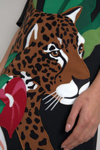 Load image into Gallery viewer, Dolce &amp; Gabbana Black Tiger Jungle Print Sheath Stretch Dress
