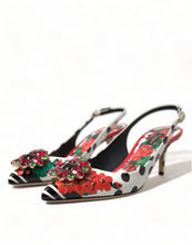 Load image into Gallery viewer, Dolce &amp; Gabbana Chic Multicolor Floral Slingback Heels with Crystals
