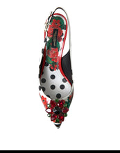 Load image into Gallery viewer, Dolce &amp; Gabbana Chic Multicolor Floral Slingback Heels with Crystals
