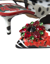 Load image into Gallery viewer, Dolce &amp; Gabbana Chic Multicolor Floral Slingback Heels with Crystals
