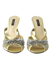 Load image into Gallery viewer, Dolce &amp; Gabbana Crystal Embellished Silk Sandals
