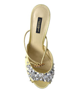 Load image into Gallery viewer, Dolce &amp; Gabbana Crystal Embellished Silk Sandals
