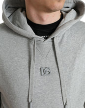 Load image into Gallery viewer, Dolce &amp; Gabbana Gray Cotton Logo Hooded Sweatshirt Sweater
