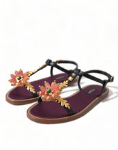 Load image into Gallery viewer, Dolce &amp; Gabbana Elegant Crystal-Adorned Flat Sandals
