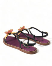 Load image into Gallery viewer, Dolce &amp; Gabbana Elegant Crystal-Adorned Flat Sandals
