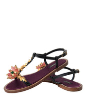 Load image into Gallery viewer, Dolce &amp; Gabbana Elegant Crystal-Adorned Flat Sandals
