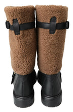 Load image into Gallery viewer, Dolce &amp; Gabbana Black Leather Brown Shearling Boots
