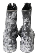 Load image into Gallery viewer, Dolce &amp; Gabbana Chic Black Lace-Up Boots with Gray White Fade
