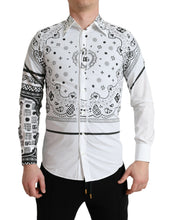 Load image into Gallery viewer, Dolce &amp; Gabbana White Bandana Print Cotton Dress Slim Shirt
