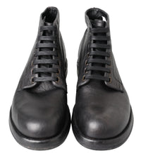 Load image into Gallery viewer, Dolce &amp; Gabbana Equisite Black Lace-Up Leather Boots
