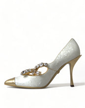 Load image into Gallery viewer, Dolce &amp; Gabbana Elegant White Patent Crystal Bow Heels
