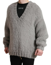 Load image into Gallery viewer, Dolce &amp; Gabbana Gray Alpaca Fur V-neck Men Pullover Sweater

