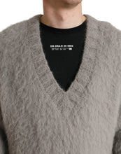 Load image into Gallery viewer, Dolce &amp; Gabbana Gray Alpaca Fur V-neck Men Pullover Sweater
