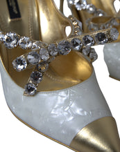 Load image into Gallery viewer, Dolce &amp; Gabbana Elegant White Patent Crystal Bow Heels
