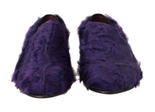 Load image into Gallery viewer, Dolce &amp; Gabbana Plush Purple Sheep Fur Loafers
