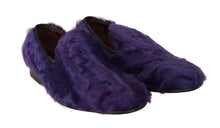 Load image into Gallery viewer, Dolce &amp; Gabbana Plush Purple Sheep Fur Loafers
