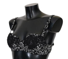 Load image into Gallery viewer, Dolce &amp; Gabbana Elegant Black Floral Lace Silk Bra
