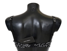 Load image into Gallery viewer, Dolce &amp; Gabbana Elegant Black Floral Lace Silk Bra
