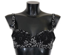 Load image into Gallery viewer, Dolce &amp; Gabbana Elegant Black Floral Lace Silk Bra
