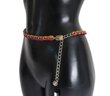 Load image into Gallery viewer, Dolce &amp; Gabbana Elegant Multicolor Crystal-Embellished Belt
