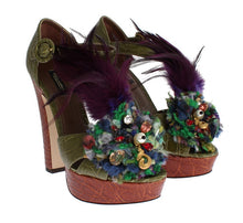 Load image into Gallery viewer, Dolce &amp; Gabbana Multicolor Crystal Platform Sandals
