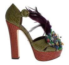 Load image into Gallery viewer, Dolce &amp; Gabbana Multicolor Crystal Platform Sandals
