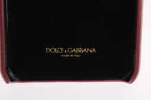 Load image into Gallery viewer, Dolce &amp; Gabbana Chic Pink Leather Crystal iPhone Case
