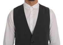 Load image into Gallery viewer, Dolce &amp; Gabbana Elegant Striped Gray Waistcoat Vest
