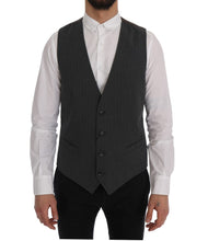 Load image into Gallery viewer, Dolce &amp; Gabbana Elegant Striped Gray Waistcoat Vest
