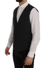 Load image into Gallery viewer, Dolce &amp; Gabbana Elegant Gray Striped Men&#39;s Waistcoat Vest
