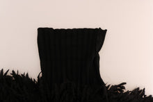 Load image into Gallery viewer, Dolce &amp; Gabbana Elegant Black Fringed Wool-Cashmere Sweater
