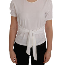 Load image into Gallery viewer, Dolce &amp; Gabbana Elegant White Wrap Blouse with Crystal Accents
