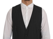 Load image into Gallery viewer, Dolce &amp; Gabbana Elegant Gray Striped Single Breasted Vest
