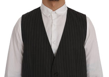 Load image into Gallery viewer, Dolce &amp; Gabbana Elegant Striped Gray Wool Blend Waistcoat Vest
