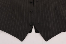 Load image into Gallery viewer, Dolce &amp; Gabbana Elegant Striped Gray Wool Blend Waistcoat Vest
