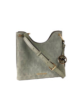 Load image into Gallery viewer, Michael Kors Joan Large Perforated Suede Leather Slouchy Messenger Handbag (Army Green)
