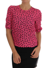 Load image into Gallery viewer, Dolce &amp; Gabbana Chic Pink Polka Dotted Silk Blouse
