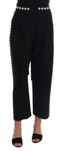 Load image into Gallery viewer, Dolce &amp; Gabbana Elegant High-Waist Ankle Pants with Gold Detailing
