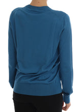 Load image into Gallery viewer, Dolce &amp; Gabbana Blue Silk Sequined Capri Pullover Sweater
