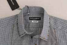 Load image into Gallery viewer, Dolce &amp; Gabbana Elegant Gray Checkered Slim Fit Casual Shirt
