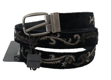 Load image into Gallery viewer, Dolce &amp; Gabbana Elegant Black Cotton-Leather Men&#39;s Belt
